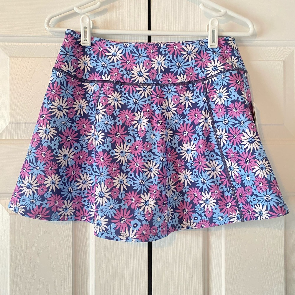 NWT L Space Navy, Purple, Blue, and White Floral Print Skort, L